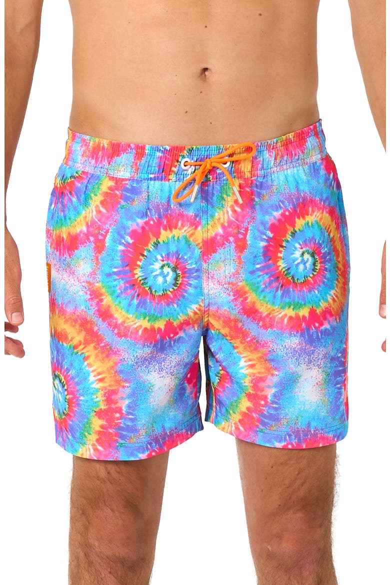 Mr. Tie Dye Swim Trunks, Alternate, color, BLUE MULTI TIE DYE