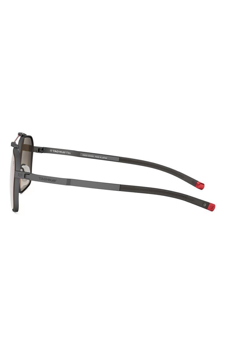 TAG Heuer Flex Dyneema<sup>®</sup> 57mm Square Sunglasses, Alternate, color, Matte Gunmetal / Bordeaux