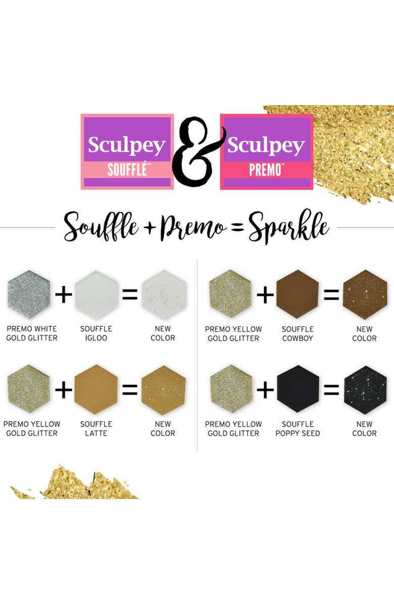 Sculpey Multipack, Premo + Souffle, 24 Unique Color Glitter Bars, Alternate, color, Multicolored