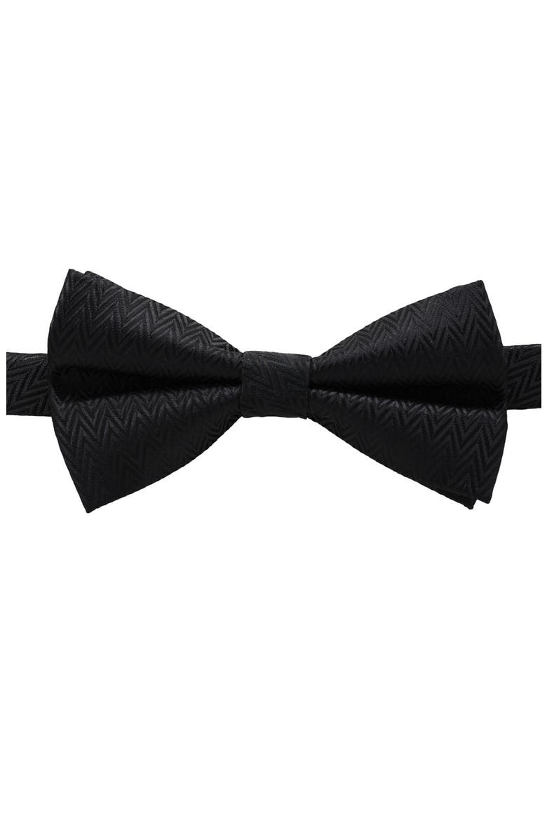 Chevron Pre-Tied Bow Tie, Alternate, color, BLACK