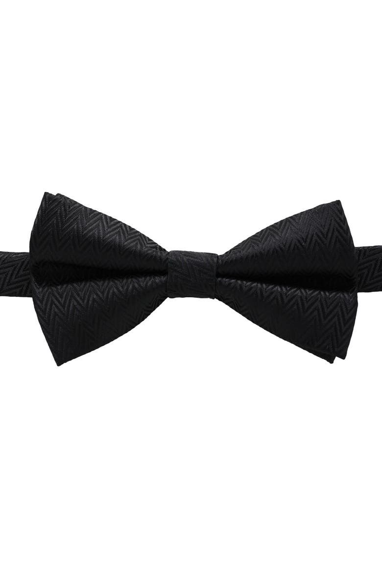 KARL LAGERFELD Chevron Pre-Tied Bow Tie, Alternate, color, Black
