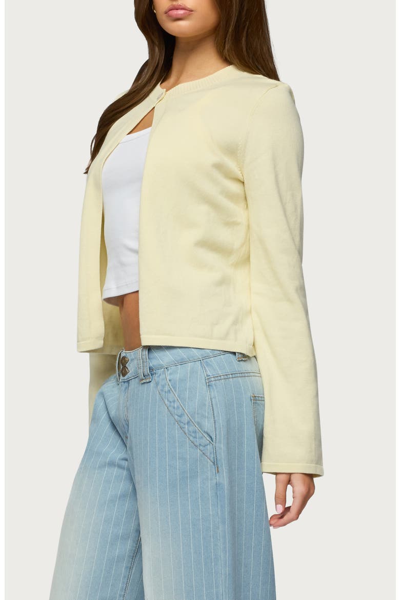 Jenie Split Front Cardigan, Alternate, color, YELLOW