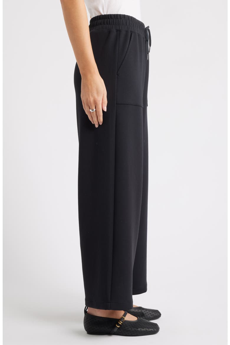 Patch Pocket Pull-On Relaxed Ankle Straight Leg Pants, Alternate, color, BLACK