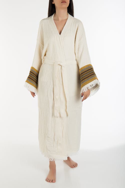 Forever & Always Shoes Kaia Emroidered Sleeve Handmade Kimono In White 2