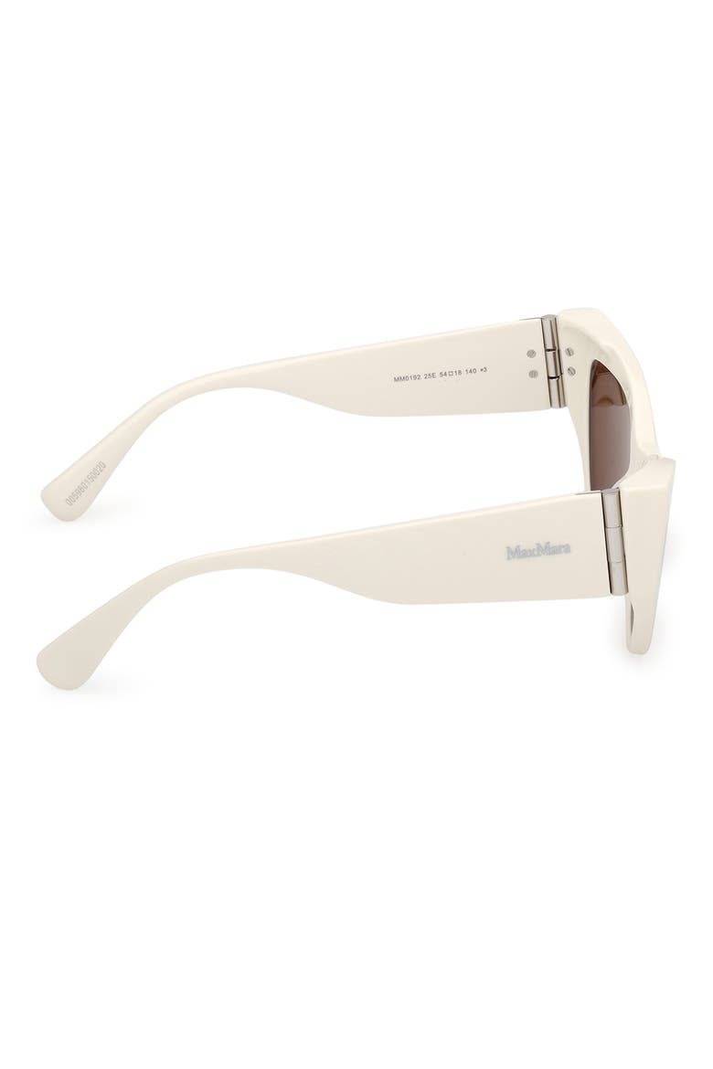 54mm Cat Eye Sunglasses, Alternate, color, SHINY WHITE / BROWN