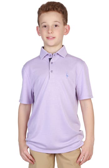 Tailorbyrd Kids' Solid Knit Polo In Purple