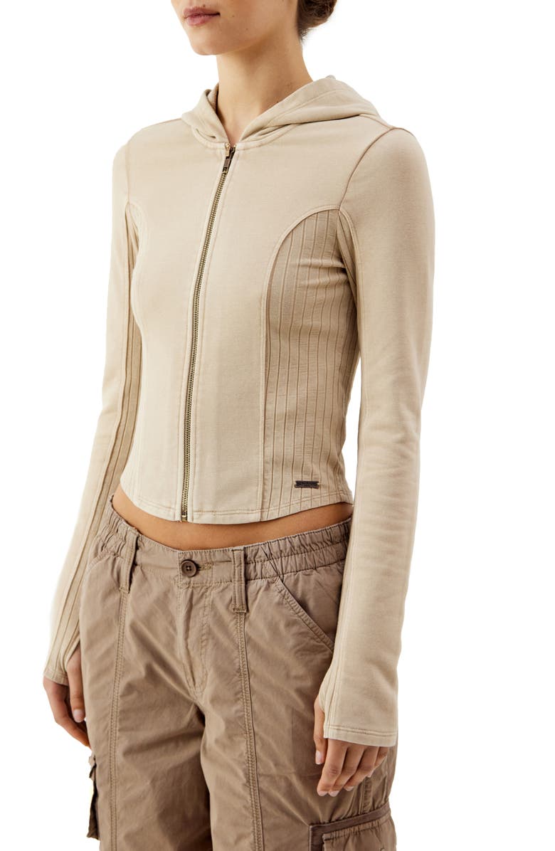 BDG Urban Outfitters Panelled Zip-Up Hoodie, Alternate, color, 