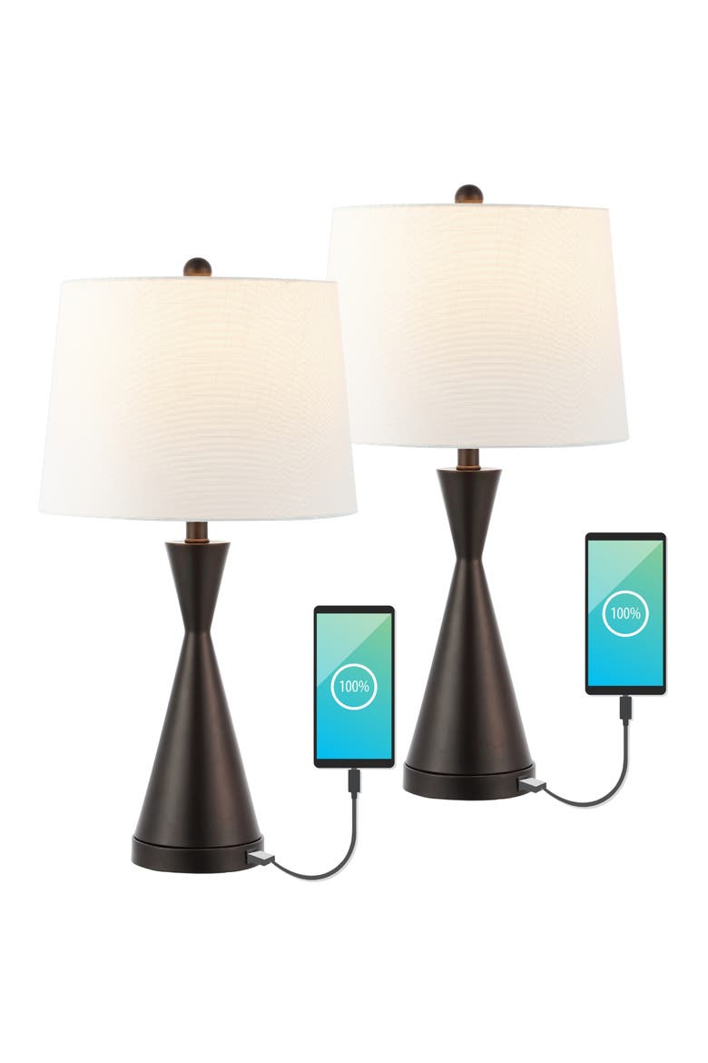 Colton 26" Classic French Country Iron LED Table Lamp with USB Charging Port, Alternate, color, Oil Rubbed Bronze