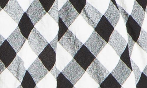Max Studio Gingham Smocked Waist Flutter Blouse In Multi