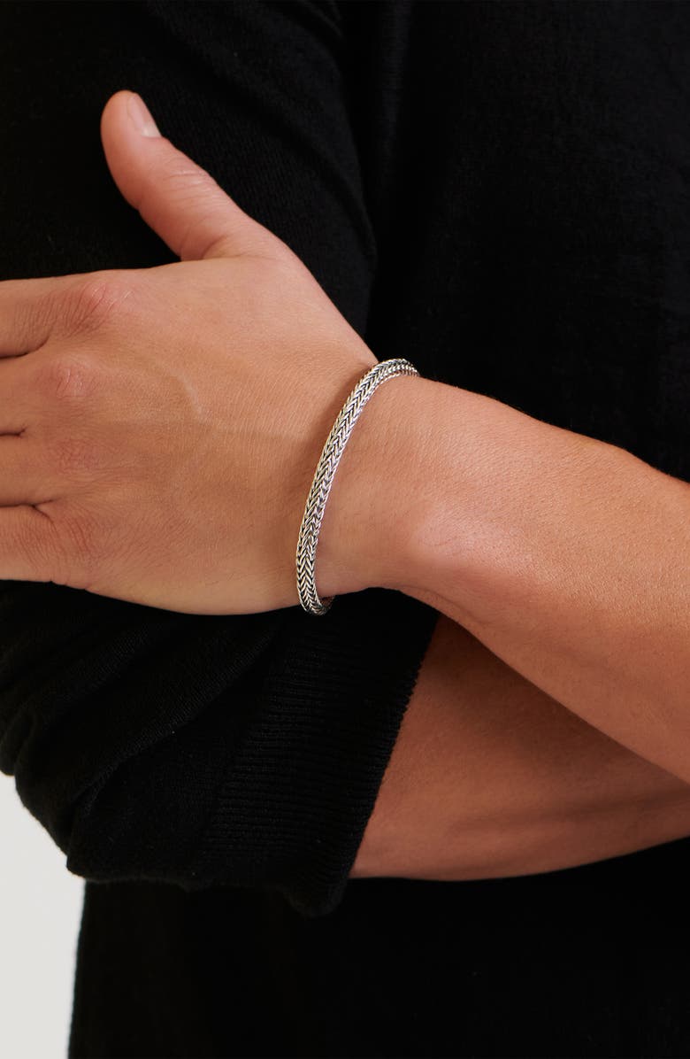 DEVATA Gender Inclusive Sterling Silver Foxtail Round 5mm Chain Bracelet, Alternate, color, 