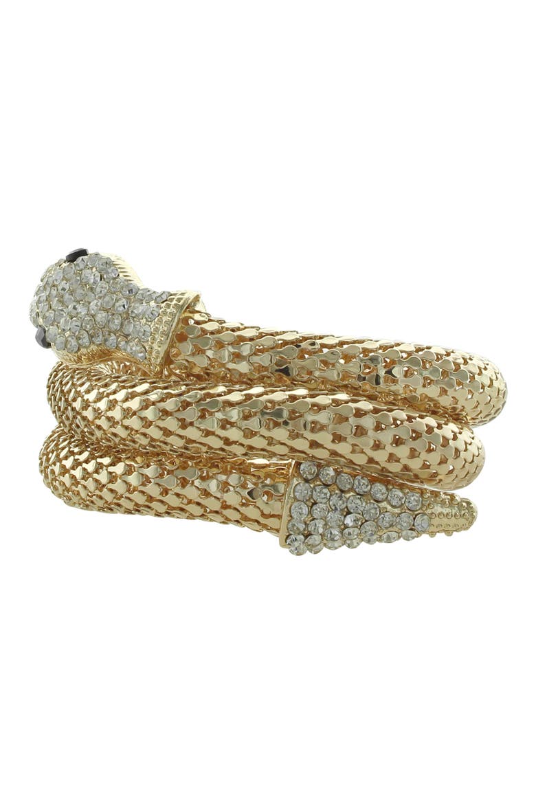 Snake Eyes Coil Bracelet, Alternate, color, GOLD / BLACK / CLEAR