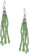 OLIVIA WELLES Isla Seed Bead Tassel Drop Earrings