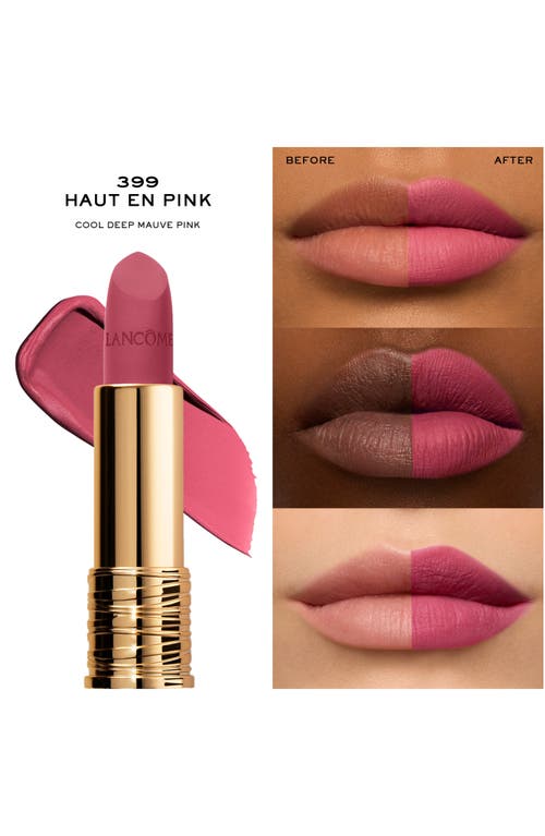 Lancôme L'absolu Rouge Drama Full Coverage Matte Lipstick In Haut En Pink