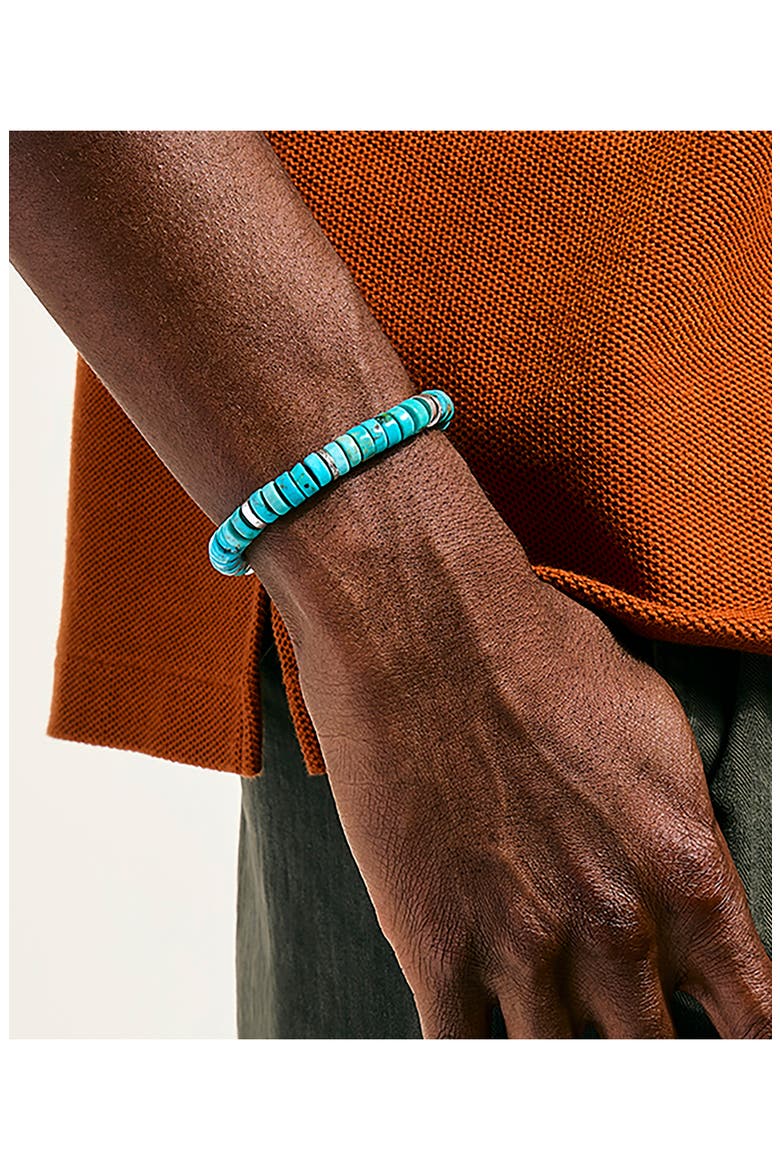 Heishi Beaded Bracelet, Alternate, color, SILVER