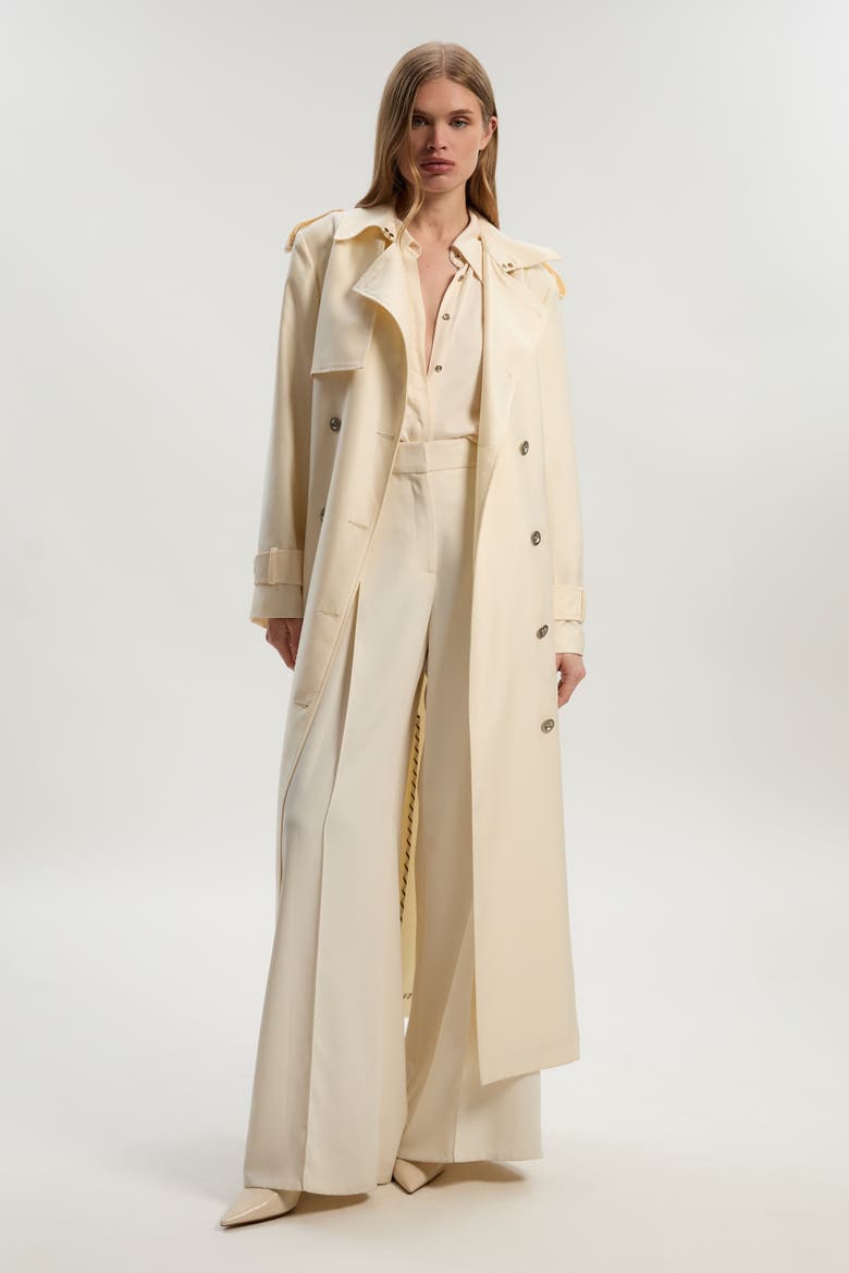 Soft Signature Trench Coat, Main, color, Ivory