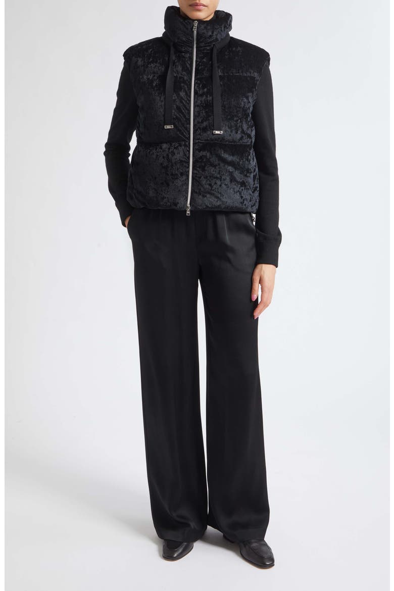 Velvet Down Puffer Vest, Alternate, color, 9300 NERO