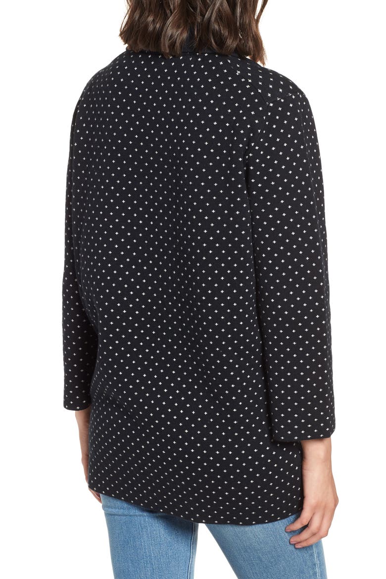Dot Jacquard Sweater Blazer, Alternate, color, NAVY IVORY