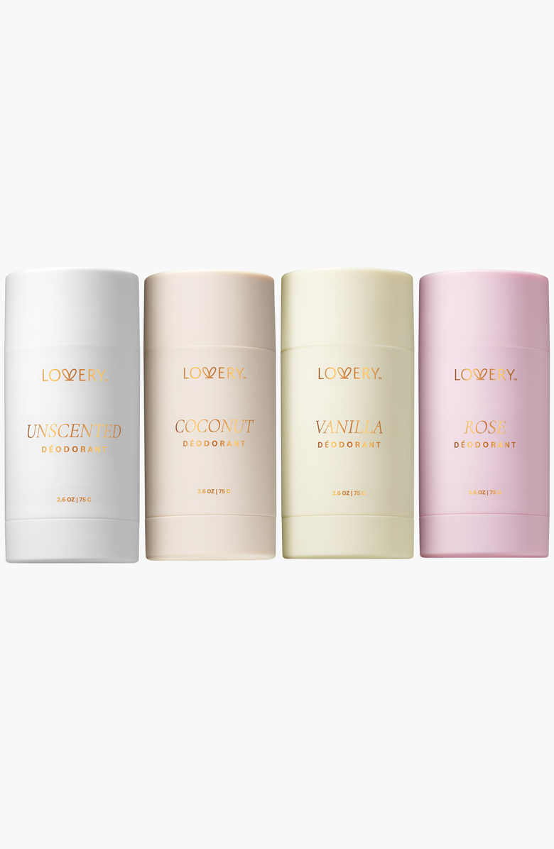 Lovery 4-Pack Aluminum Free Deodorant Stick Gift Set, Main, color, NO COLOR