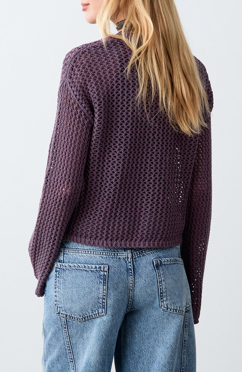 MANGO TEEN Openwork Crop Cotton Sweater, Alternate, color, 