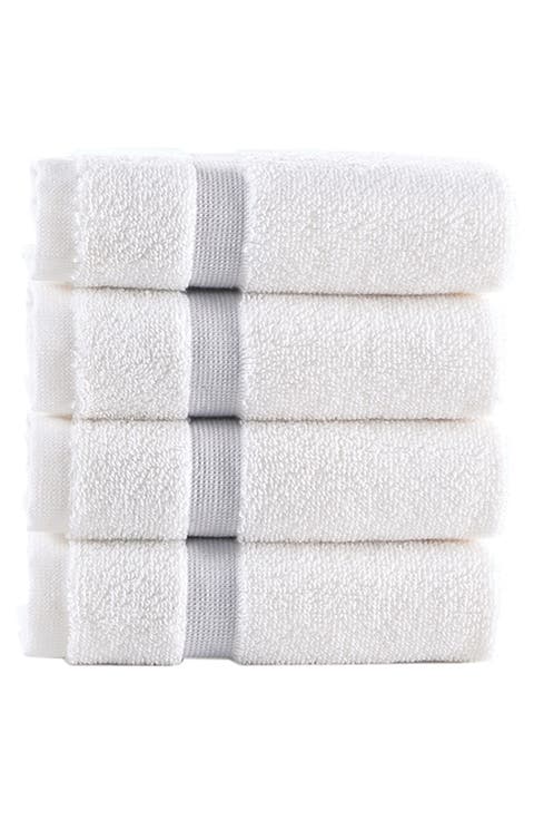 Contrast Border 4-Piece Towel Set