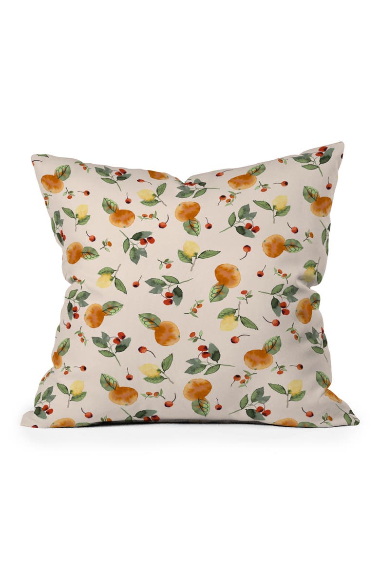 Citrus Fruits Throw Pillow, Main, color, BEIGE