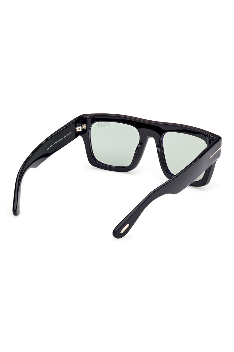 Fausto 53mm Square Sunglasses, Alternate, color, BLACK/ PHOTOCHROMIC GREEN