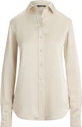 Lauren Ralph Lauren Drapey Georgette Button-Up Shirt