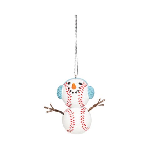 Baseball Snowman Ornament