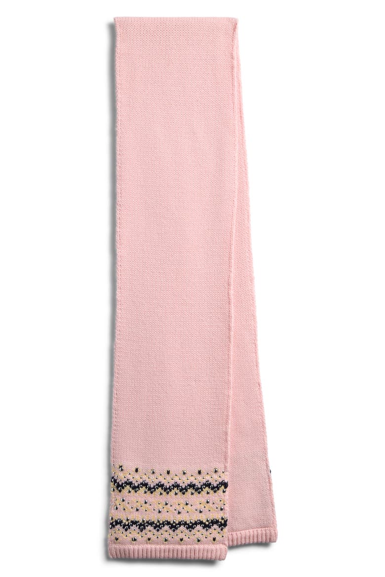 Fallon Stud Fair Isle Wool Blend Scarf, Alternate, color, PINK MULTI