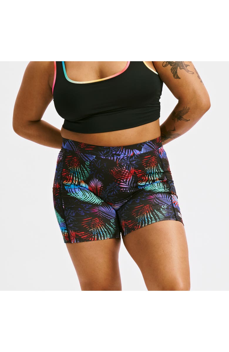 TomboyX 4.5-Inch Swim Shorts, Main, color, Palm Dreams