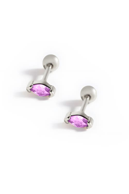 Mint & Lily Marquis Gemstone Sleeper Stud Earrings In Multi