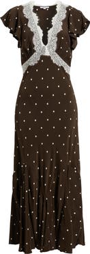 Rails Mattia Lace Trim Polka Dot Maxi Dress