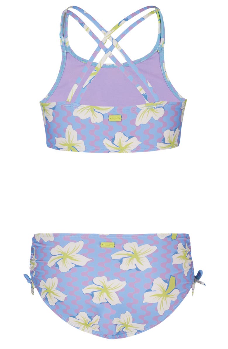 Roxy Kids' Party Waves 2-Piece Swimsuit, Alternate, color, Crocus Petal