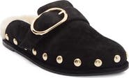 Stuart Weitzman Studded Faux Shearling Lined Mule