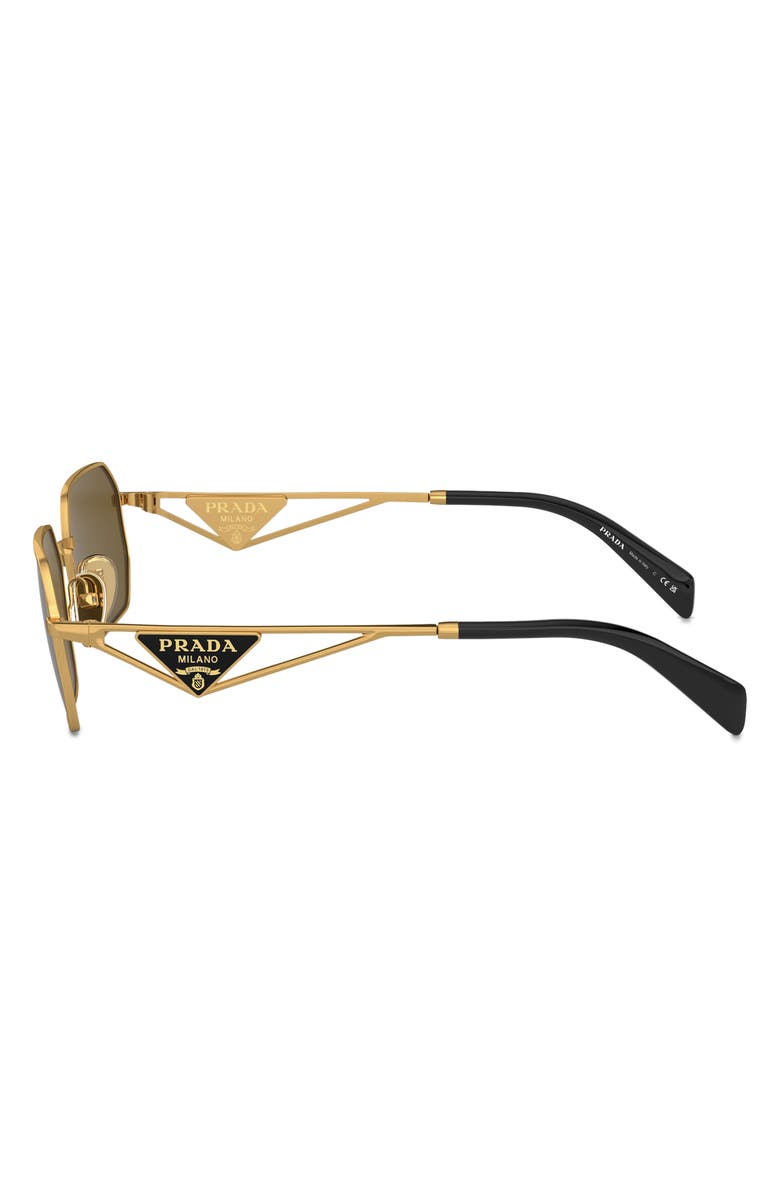 Prada 58mm Irregular Sunglasses, Alternate, color, Matte Gold