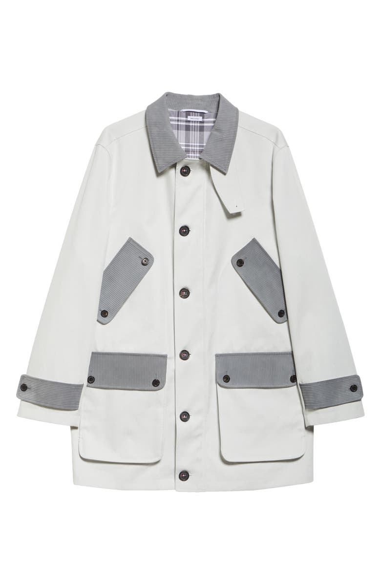 Thom Browne Mixed Media Field Jacket, Alternate, color, Grey/ White
