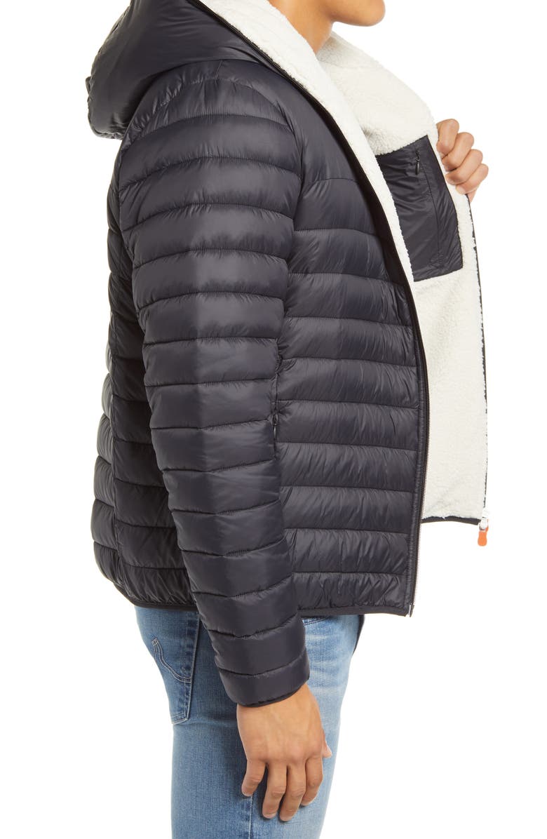 Save The Duck GIGA Waterproof Faux Shearling Lined Puffer Jacket, Alternate, color, 