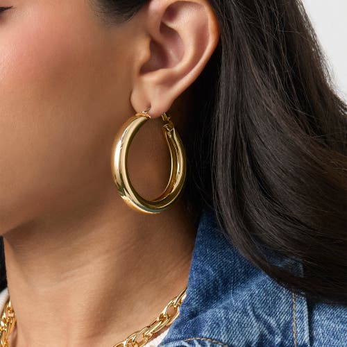 Jessica Simpson 3-piece Textured Gold-tone Hoop Earring Set In Gold