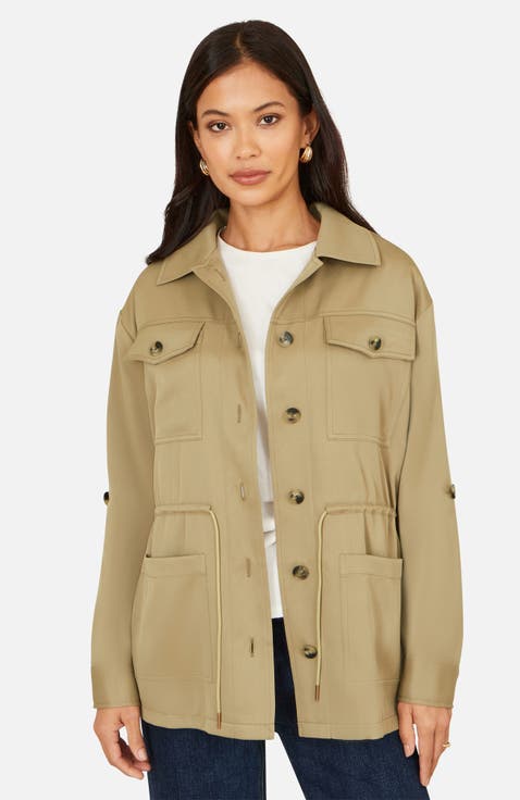 Drawstring Waist Utility Jacket