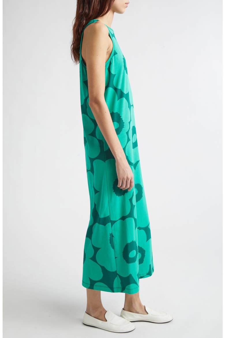 Erilainen Unikko Cotton Jersey Tank Dress, Alternate, color, GREEN DARK GREEN