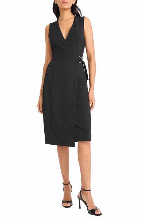 Maggy London Tailored Faux Wrap Dress