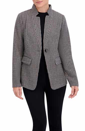 Ookie & Lala Houndstooth Inverted Notch Lapel Blazer