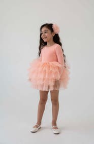 Mini Celebrities Blossom Long Sleeve Fluffy Tutu Dress