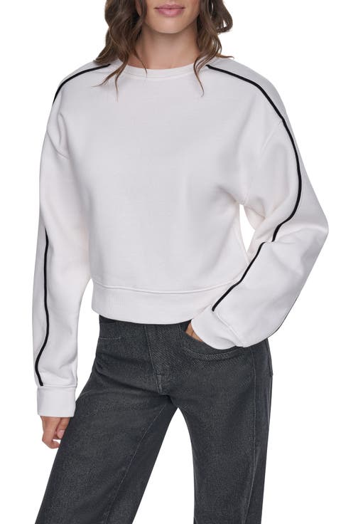 Velvet Logo Cotton Blend Sweatshirt
