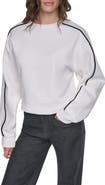 DKNY Velvet Logo Cotton Blend Sweatshirt