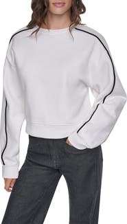 DKNY Velvet Logo Cotton Blend Sweatshirt