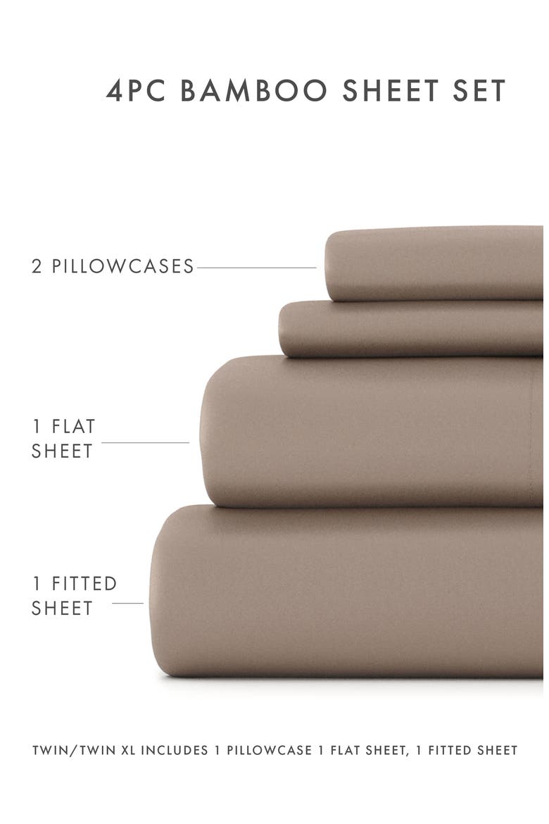 Cooling Silky Soft Viscose 4-Piece Sheet Set, Alternate, color, TAUPE