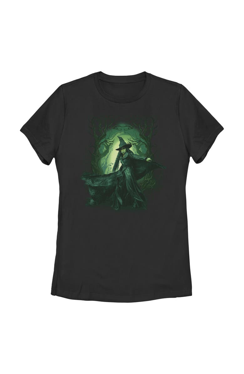 Wicked: For Good Women's Wicked For Good Elphaba Green Forest Graphic T-Shirt, Main, color, Black