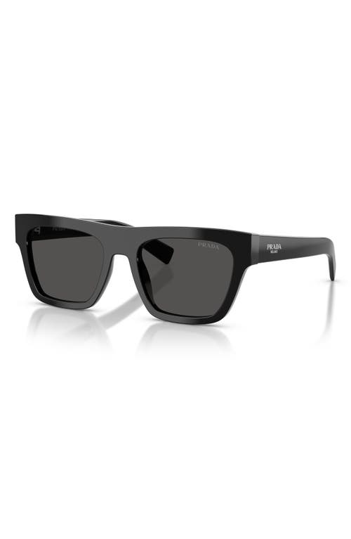 Prada 55mm Rectangular Sunglasses In Black