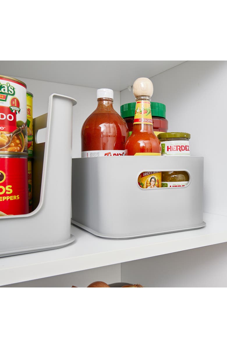 iDesign Storage Bins with Handles - Organize Kitchen, Bathroom, or Home Office - Set of 4 - Gray, Alternate, color, Gray